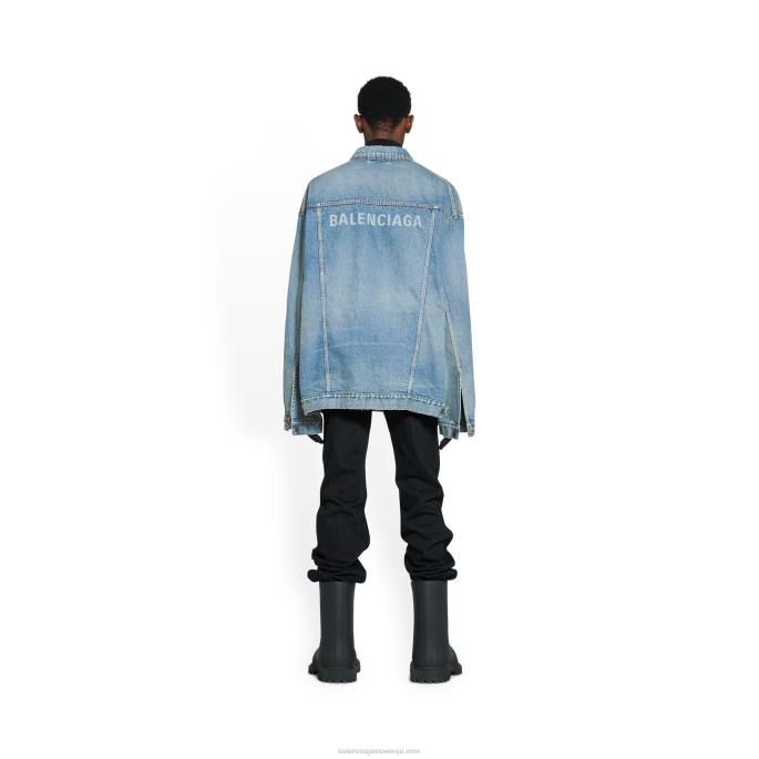 ženska oversized jakna Balenciaga kislinsko modra N4DP1101