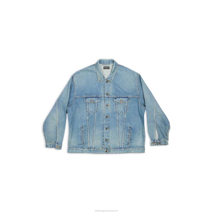 ženska oversized jakna Balenciaga kislinsko modra N4DP1101