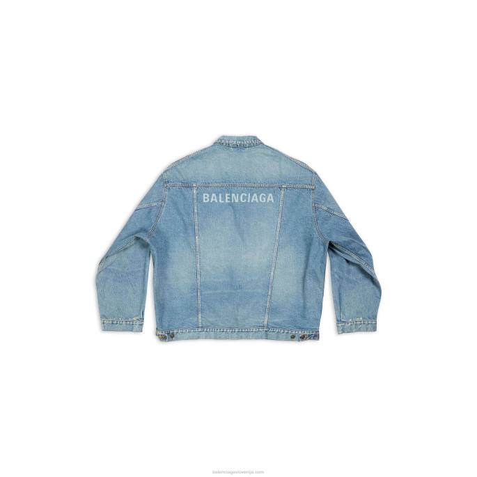 ženska oversized jakna Balenciaga kislinsko modra N4DP1101