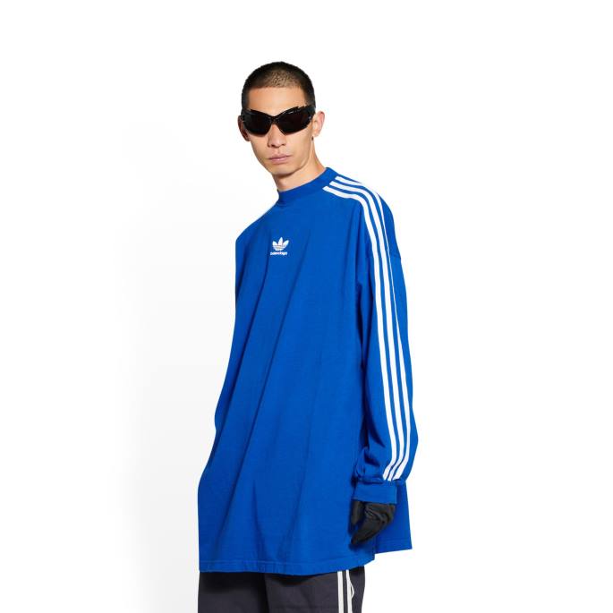 ženska adidas majica z dolgimi rokavi oversized Balenciaga modra N4DP929