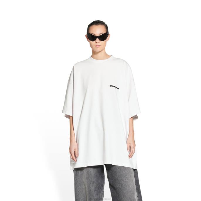 ženska strike 1917 prevelika majica s kratkimi rokavi Balenciaga umazano bela N4DP1015