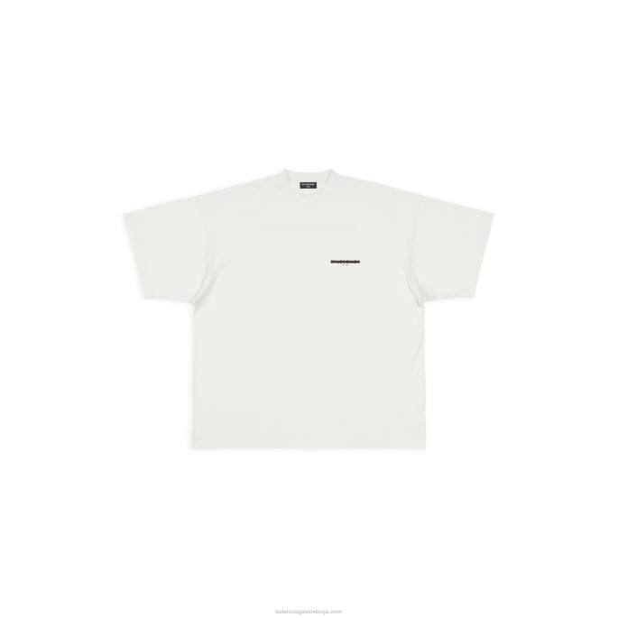 ženska strike 1917 prevelika majica s kratkimi rokavi Balenciaga umazano bela N4DP1015