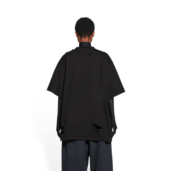 ženske kape majica boxy fit Balenciaga Črna N4DP966