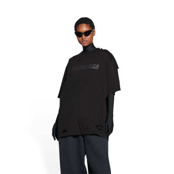 ženske kape majica boxy fit Balenciaga Črna N4DP966