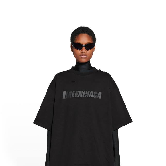 ženske kape majica boxy fit Balenciaga Črna N4DP966