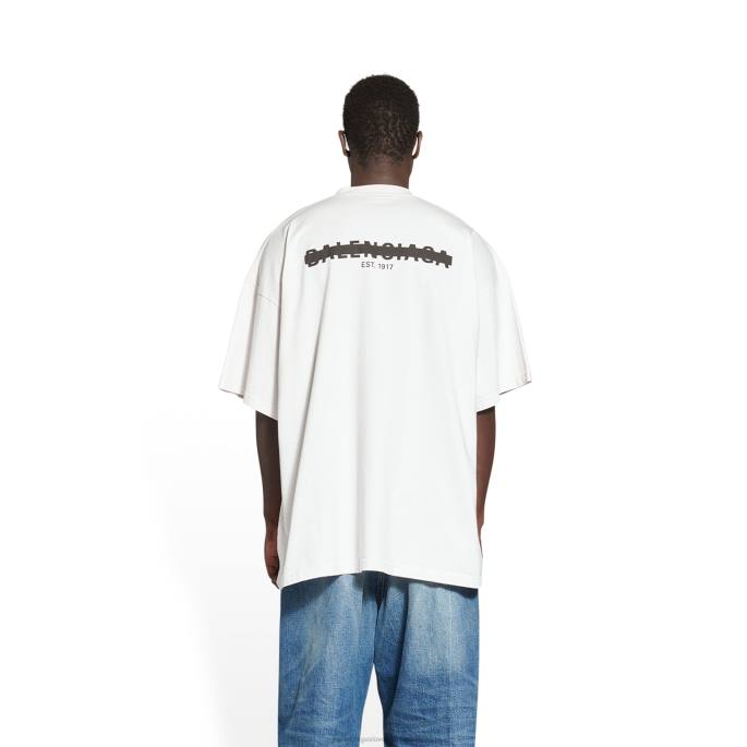 moški strike 1917 t-shirt oversized Balenciaga krema N4DP1018