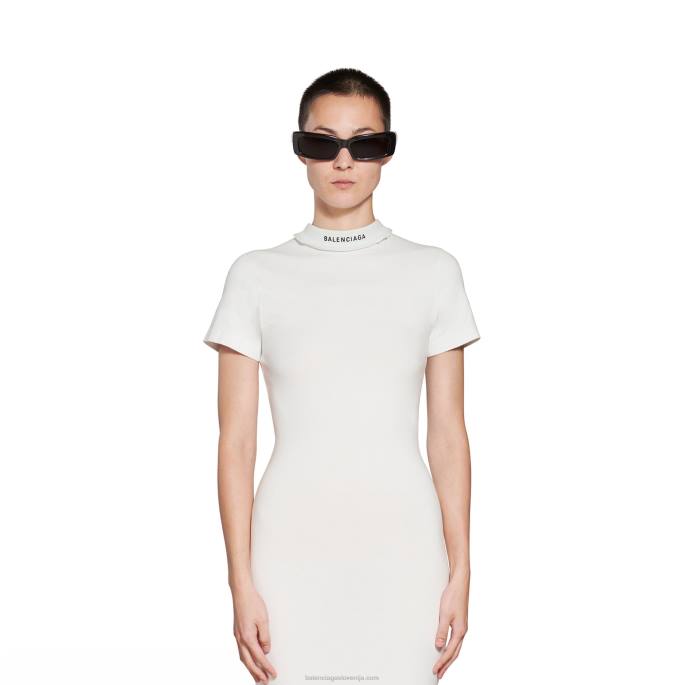 ženska majica maxi obleka Balenciaga bela N4DP2