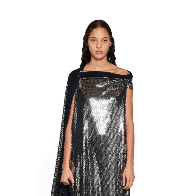 ženska minimalna obleka Balenciaga srebro N4DP21