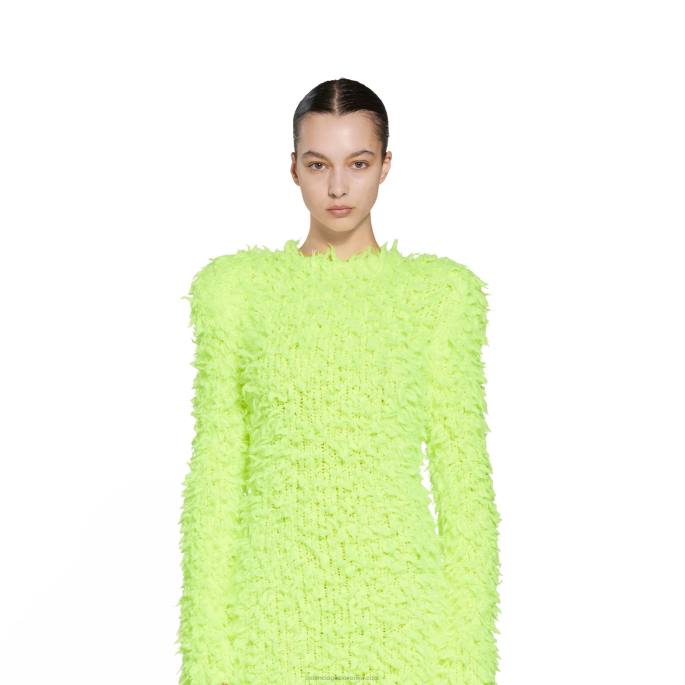 ženska puhasta maxi obleka Balenciaga rjav N4DP22