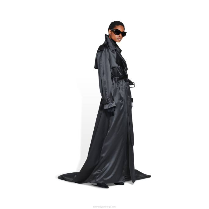 ženska trenčkot obleka Balenciaga Črna N4DP105