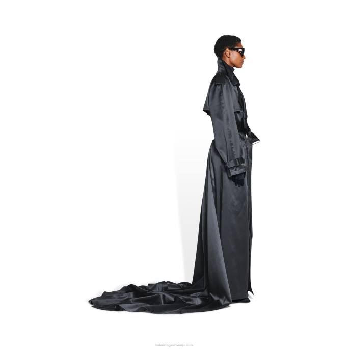 ženska trenčkot obleka Balenciaga Črna N4DP105