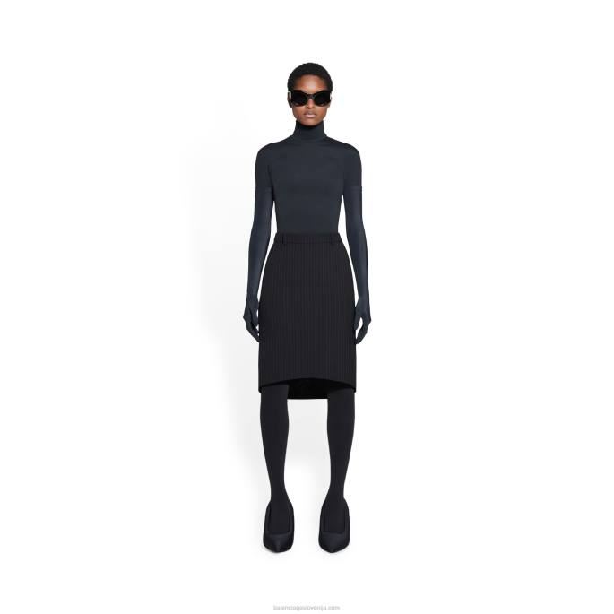 žensko pencil krilo v obliki peščene ure Balenciaga modro nebo N4DP70