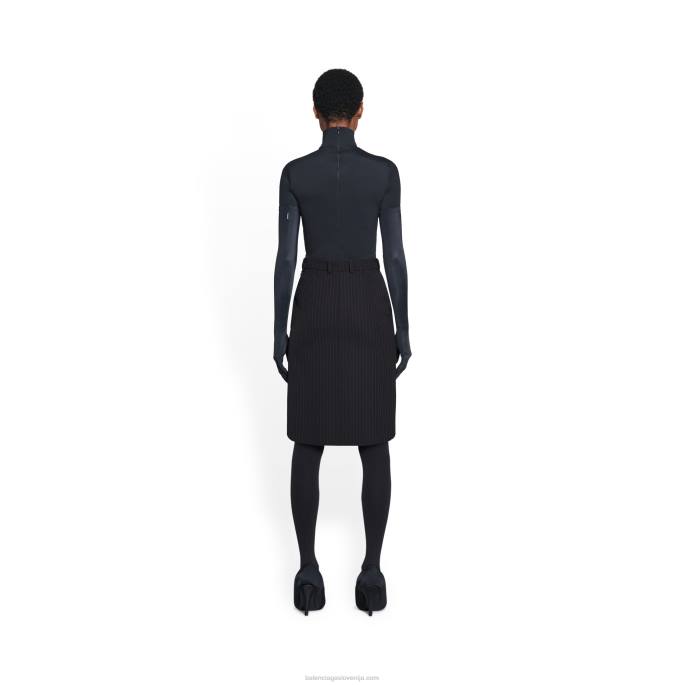 žensko pencil krilo v obliki peščene ure Balenciaga modro nebo N4DP70