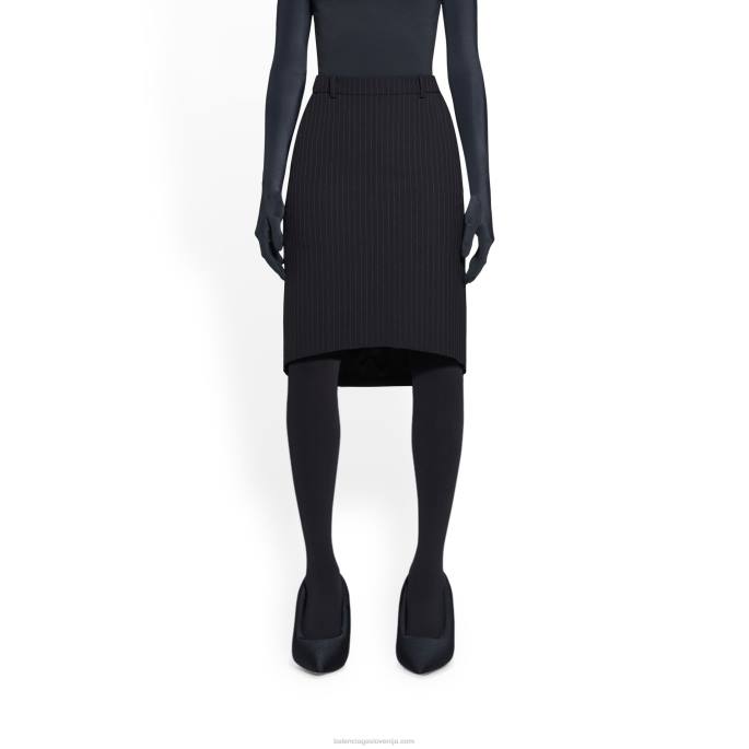 žensko pencil krilo v obliki peščene ure Balenciaga modro nebo N4DP70