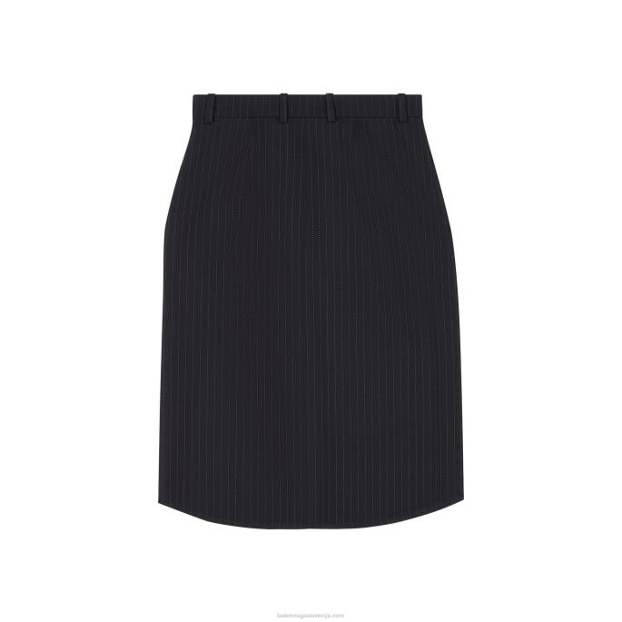 žensko pencil krilo v obliki peščene ure Balenciaga modro nebo N4DP70