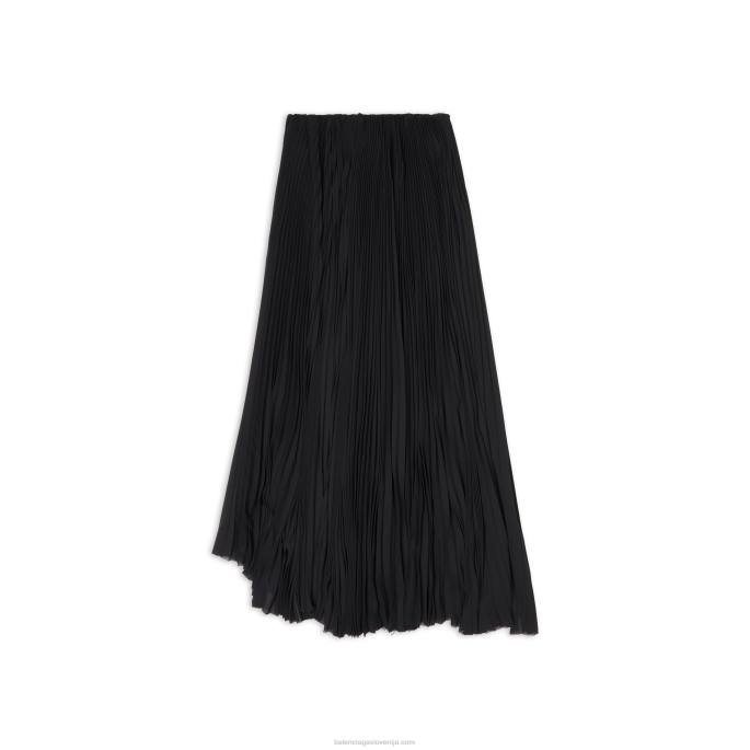 žensko plisirano krilo Balenciaga Črna N4DP104