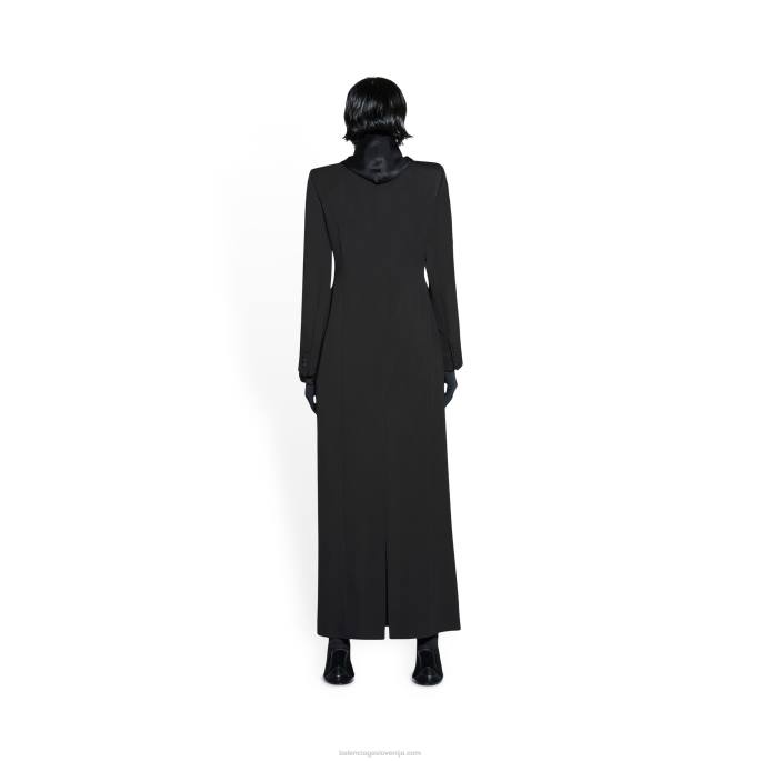 ženski maksi plašč peščene ure Balenciaga Črna N4DP113