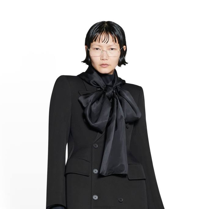 ženski maksi plašč peščene ure Balenciaga Črna N4DP113