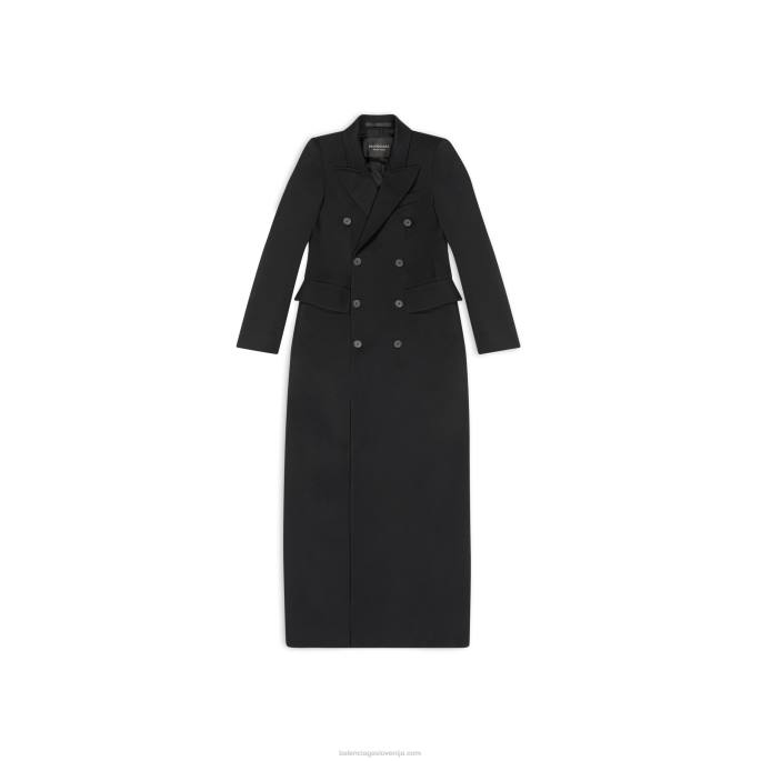 ženski maksi plašč peščene ure Balenciaga Črna N4DP113