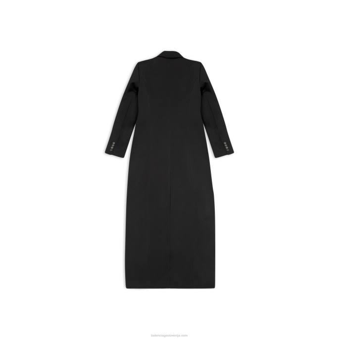 ženski maksi plašč peščene ure Balenciaga Črna N4DP113