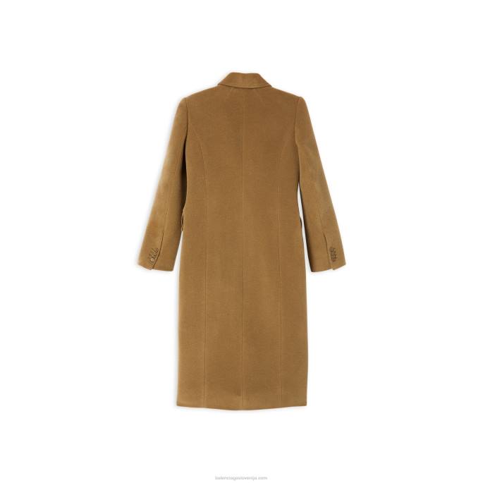 ženski plašč peščene ure Balenciaga temno bež N4DP114