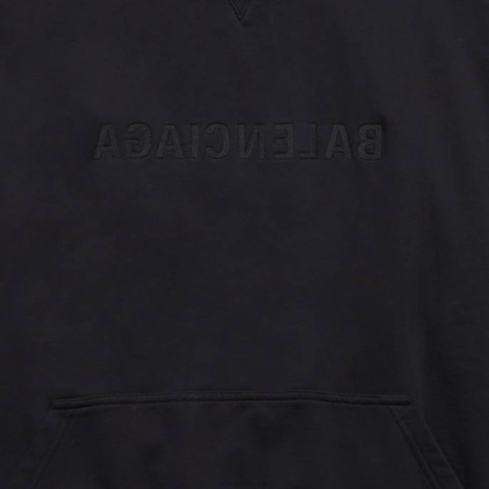 ženska majica s kapuco z zakrpami v ogledalu prevelika Balenciaga Črna N4DP1059