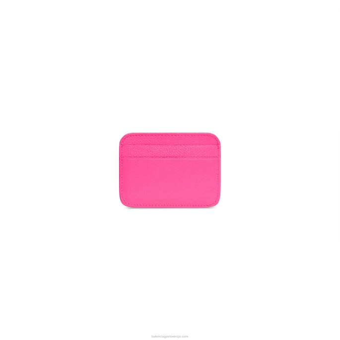 ženska imetnica gotovinske kartice Balenciaga fluo roza N4DP643