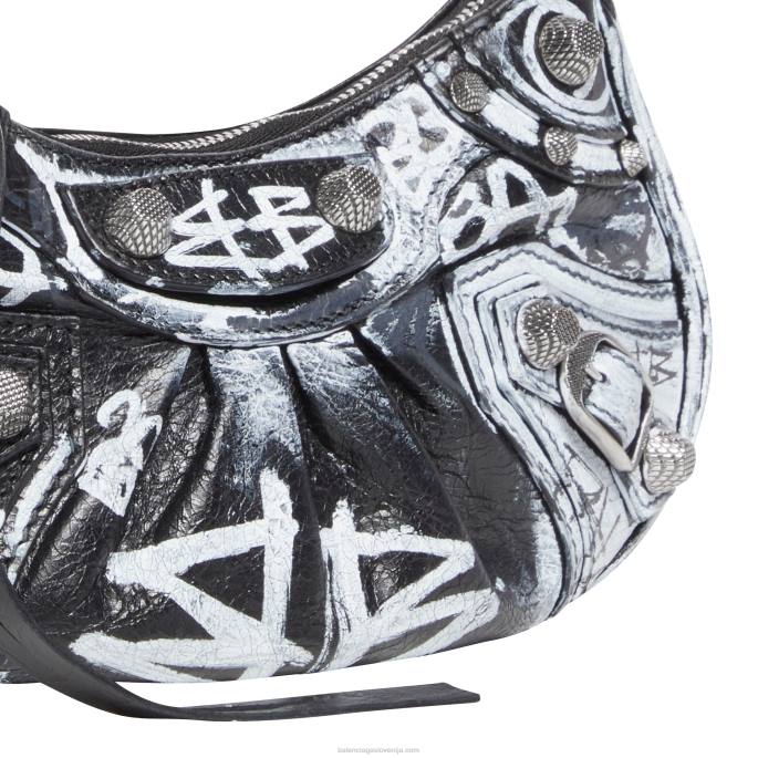 ženska mini torbica le cagole z grafitom z verigo Balenciaga Črna N4DP445