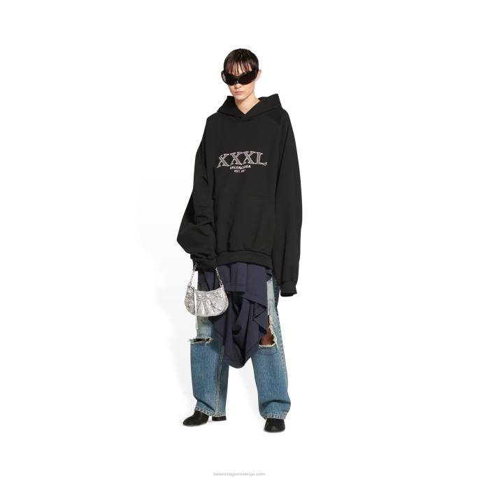 ženska mini torbica le cagole z verižico in okrasnimi kamenčki Balenciaga siva N4DP464