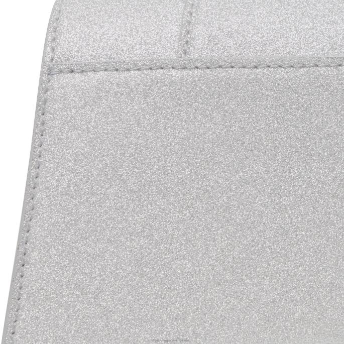 ženska ročna torbica peščene ure xs iz bleščečega blaga Balenciaga srebro N4DP451