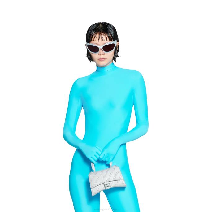 ženska torbica v obliki peščene ure xs z okrasnimi kamenčki Balenciaga optika bela N4DP367