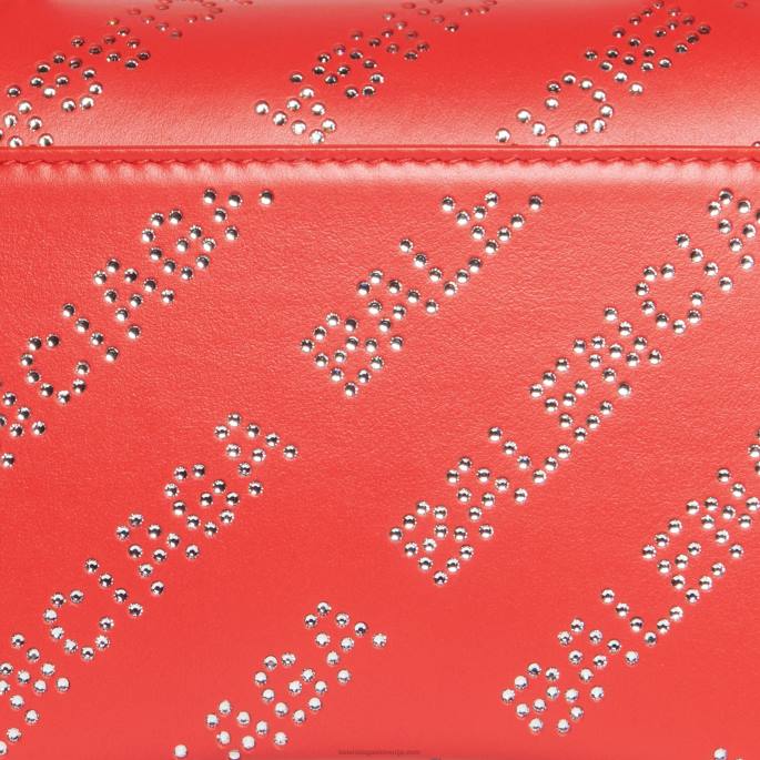 ženska torbica v obliki peščene ure xs z okrasnimi kamenčki Balenciaga rdeča N4DP366