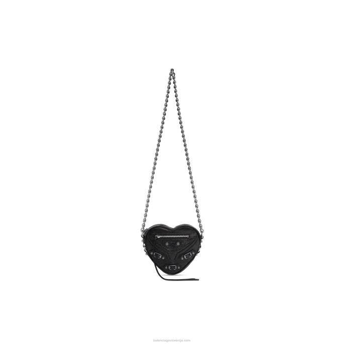 ženska mini torbica le cagole heart Balenciaga Črna N4DP371