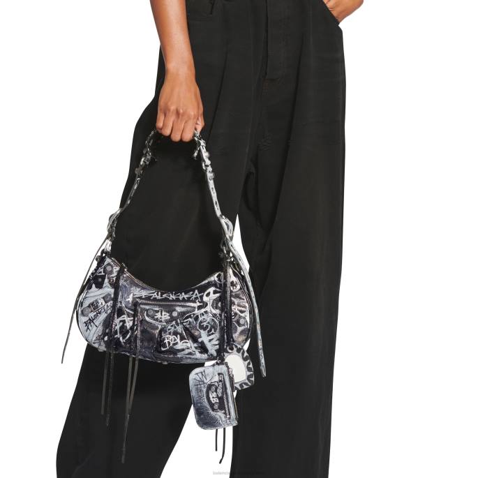 ženska le cagole majhna torba za čez ramo grafit Balenciaga Črna N4DP497