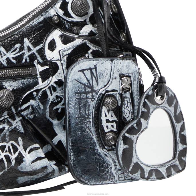 ženska le cagole majhna torba za čez ramo grafit Balenciaga Črna N4DP497