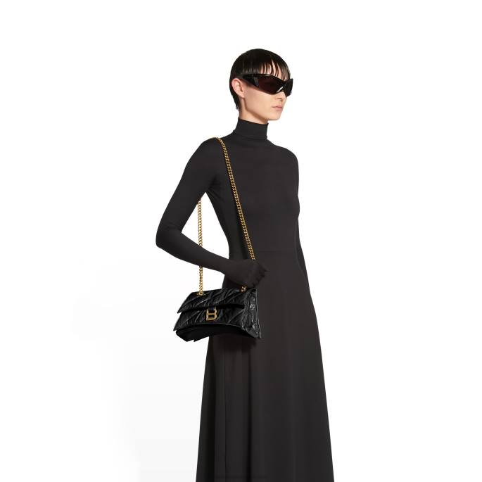 ženska prešita torbica z majhno verigo Balenciaga Črna N4DP436