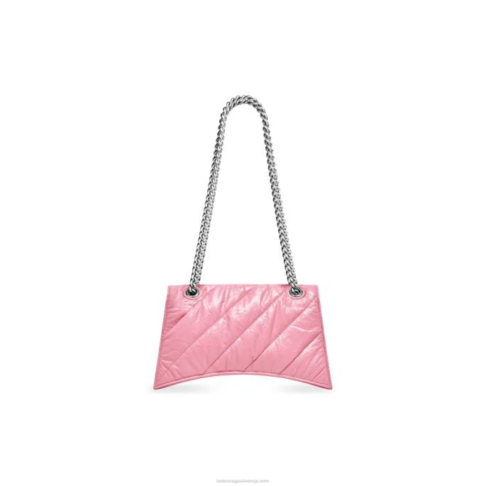 ženska prešita torbica z majhno verigo Balenciaga roza N4DP332