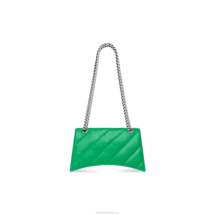 ženska prešita torbica z majhno verigo Balenciaga svetlo zelena N4DP330