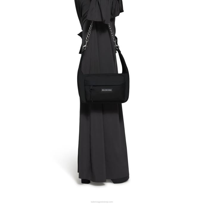 ženska raver srednja torba z verižico Balenciaga Črna N4DP425