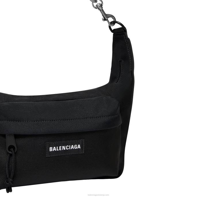 ženska raver srednja torba z verižico Balenciaga Črna N4DP425