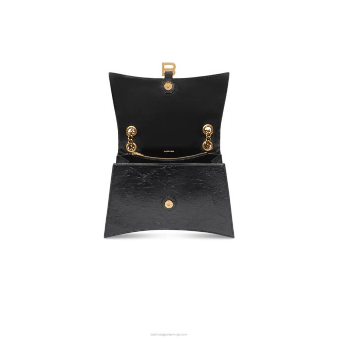 ženska torba s srednjo verigo Crush Balenciaga Črna N4DP325