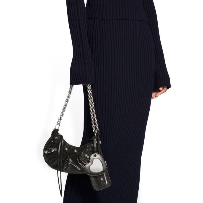 ženska torba za čez ramo le cagole xs z verižico Balenciaga Črna N4DP381