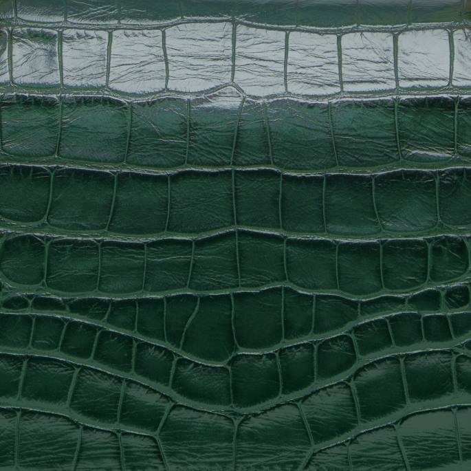 ženske crush majhna verižična torbica z vtisnjenim krokodilom Balenciaga gozdno zelena N4DP327