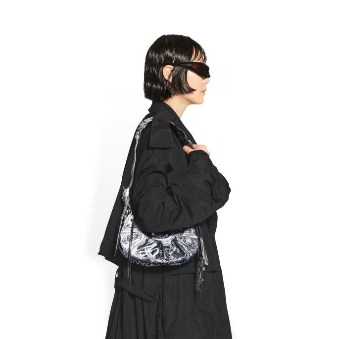 ženske le cagole xs naramna torba z grafitom Balenciaga Črna N4DP491