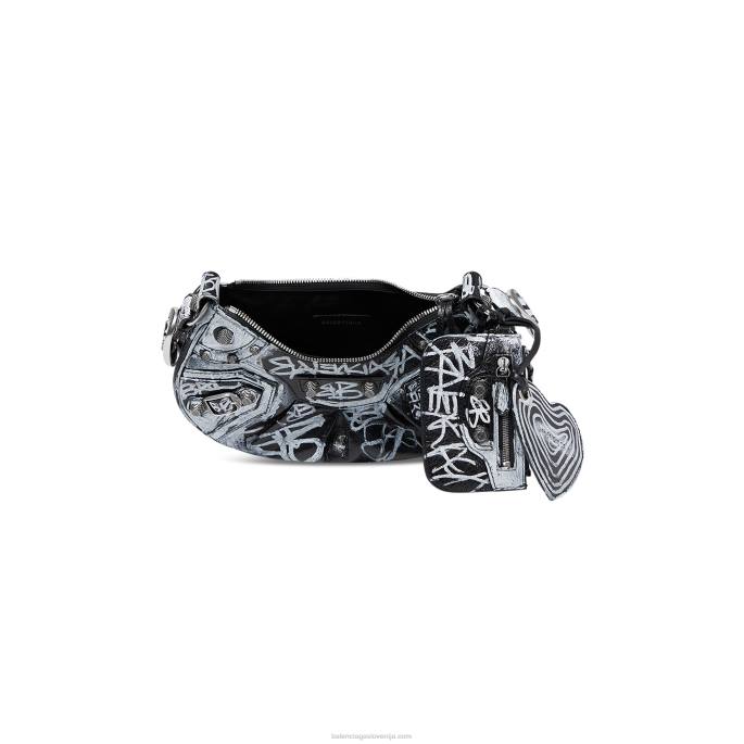 ženske le cagole xs naramna torba z grafitom Balenciaga Črna N4DP491