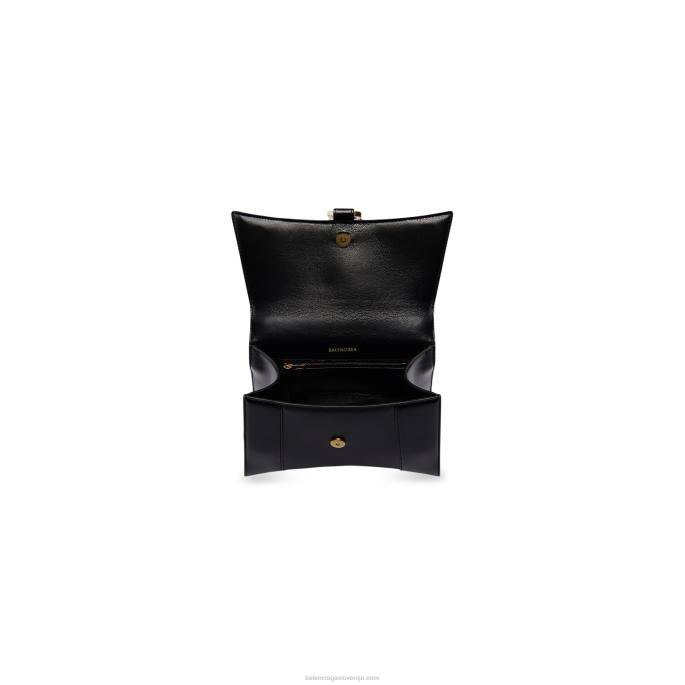 ženska majhna ročna torbica v obliki peščene ure v škatli Balenciaga Črna N4DP495