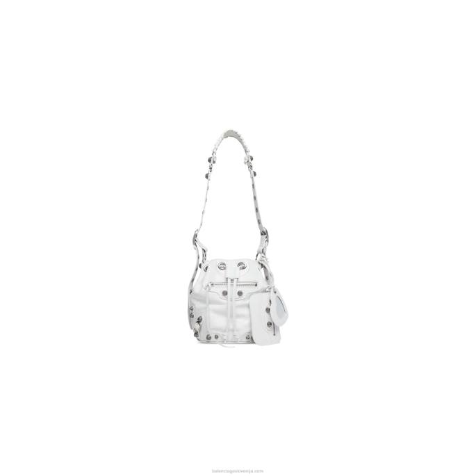 ženska torba le cagole xs bucket bag Balenciaga umazano bela N4DP389
