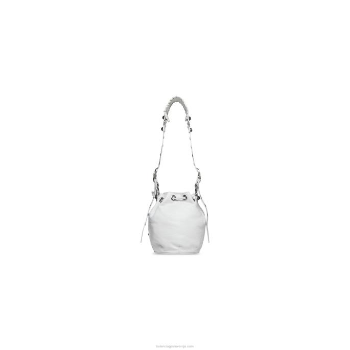 ženska torba le cagole xs bucket bag Balenciaga umazano bela N4DP389