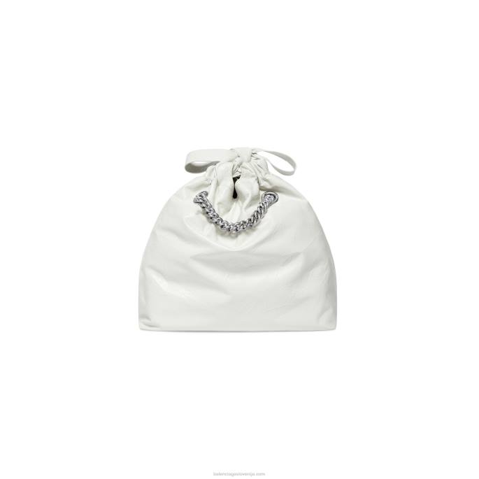 ženske zdrobijo majhno torbico Balenciaga optika bela N4DP296