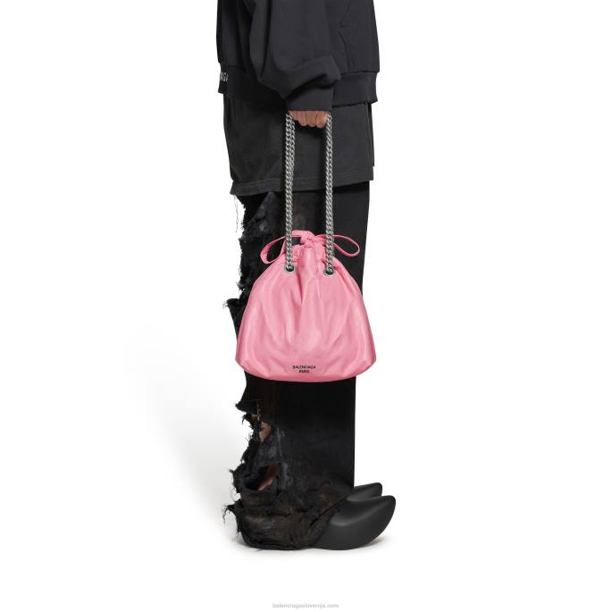 ženske zdrobijo majhno torbico Balenciaga roza N4DP297